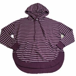 Z Supply Plum Purple Striped Hooded Top Size Small
